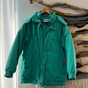 PEDSPORT 90s Snow Ski Snowboard Winter Jacket Removable Hood Full Zip Teal